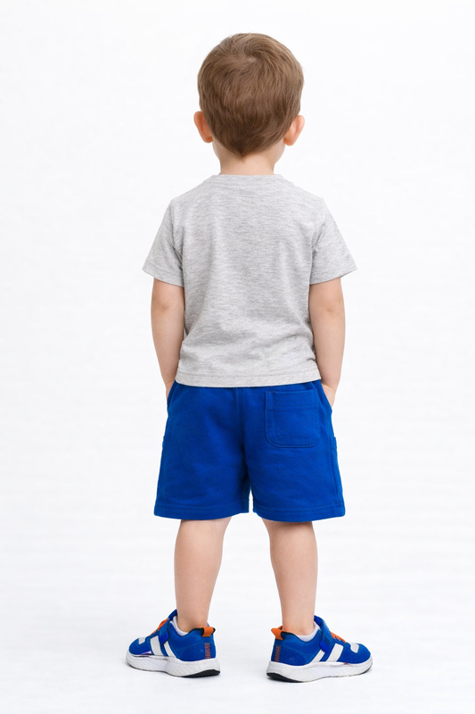 Boys' 2Pcs Sailor Round Neck T-Shirt And Shorts Set
