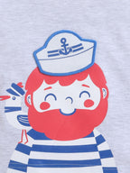 Boys' 2Pcs Sailor Round Neck T-Shirt And Shorts Set