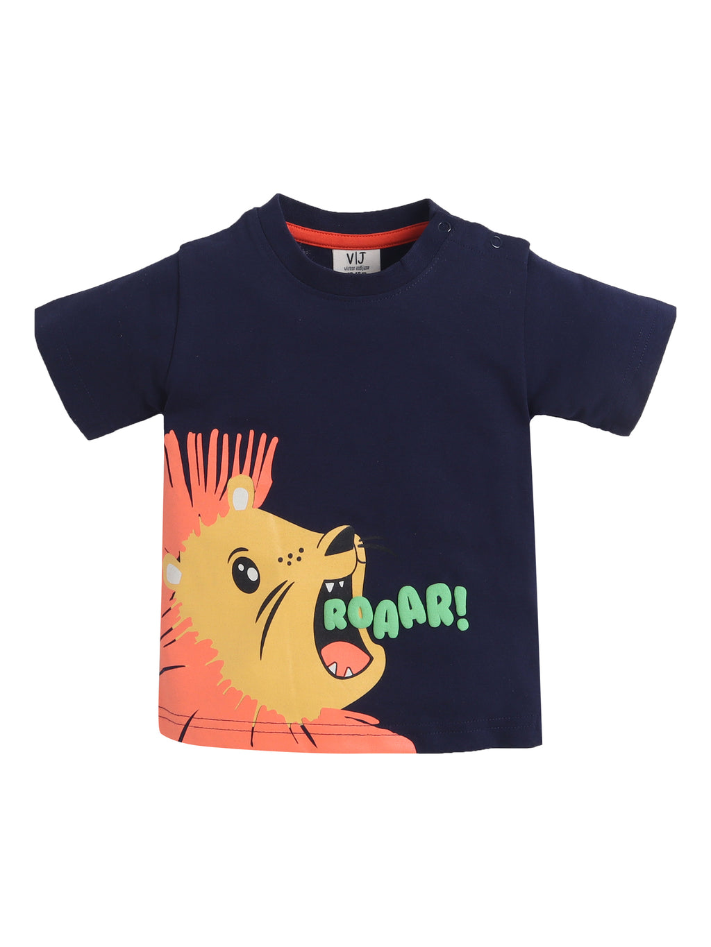 Boys' 2Pcs Roaring Lion Round Neck T-Shirt And Shorts Set