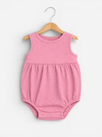 Baby Girls Floral Sleeveless Romper “ Pack Of 3 (Soft Pink & Neutral Tones)