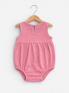 Baby Girls Floral Sleeveless Romper “ Pack Of 3 (Soft Pink & Neutral Tones)