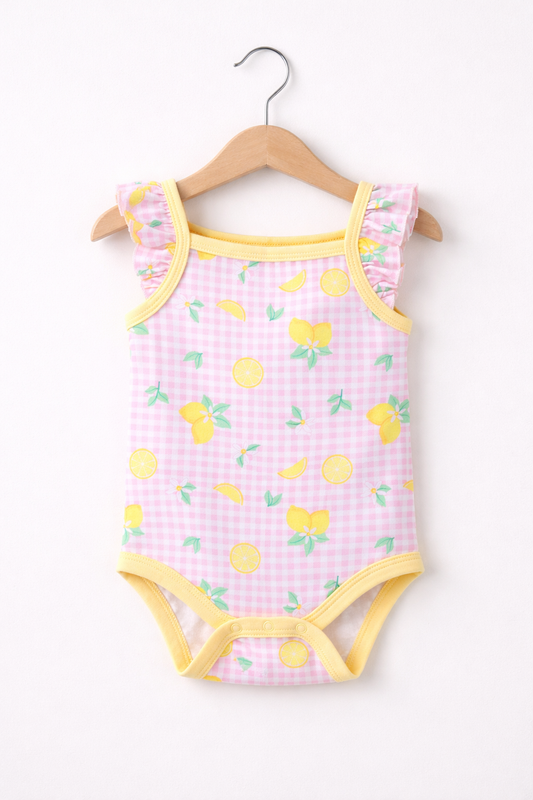 Baby Girls’ Bodysuit Multipack (3 Pack) “ Frill Sleeve & Fruit Print Bodysuits