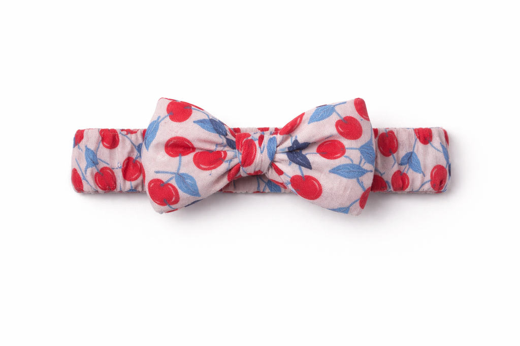 Baby Girls’ 4-Piece Broderie Dress Set “ Cherry Print Bloomers, Headband & Socks