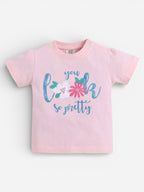 Infant Girls Floral Graphic T-Shirt & Shorts Set “ Pink