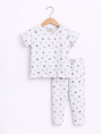 Infant Girls 2-Pack Rib T-Shirts & 2-Pack Rib Leggings Set (Hearts & Solid Lilac)