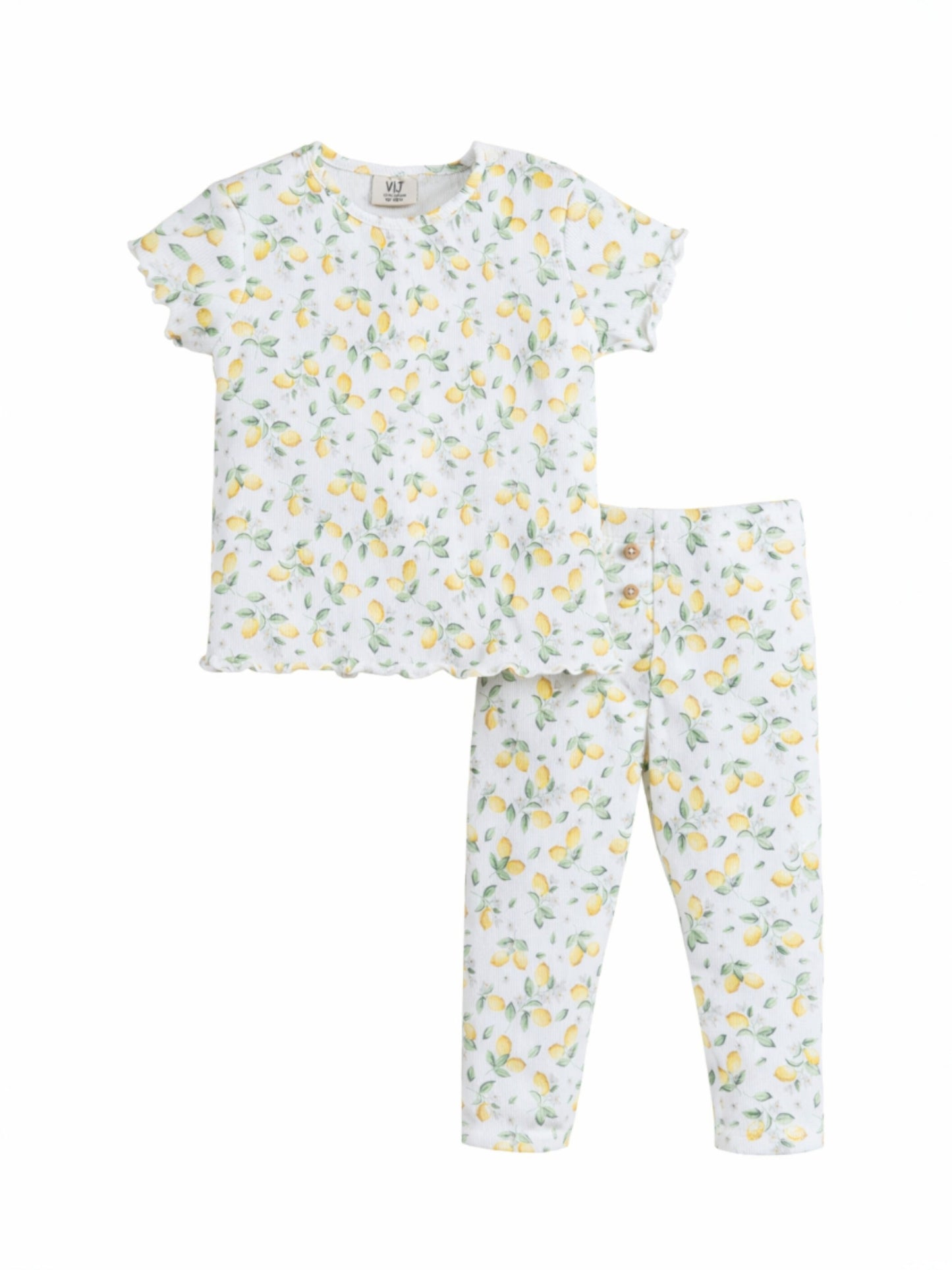 Infant Girls 2-Pack Rib T-Shirts & 2-Pack Rib Leggings Set (Daisy Floral & Cream Stripe)