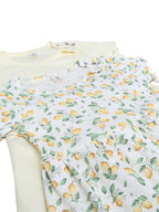 Infant Girls 2-Pack Rib Dresses (Printed & Solid Light Yellow)