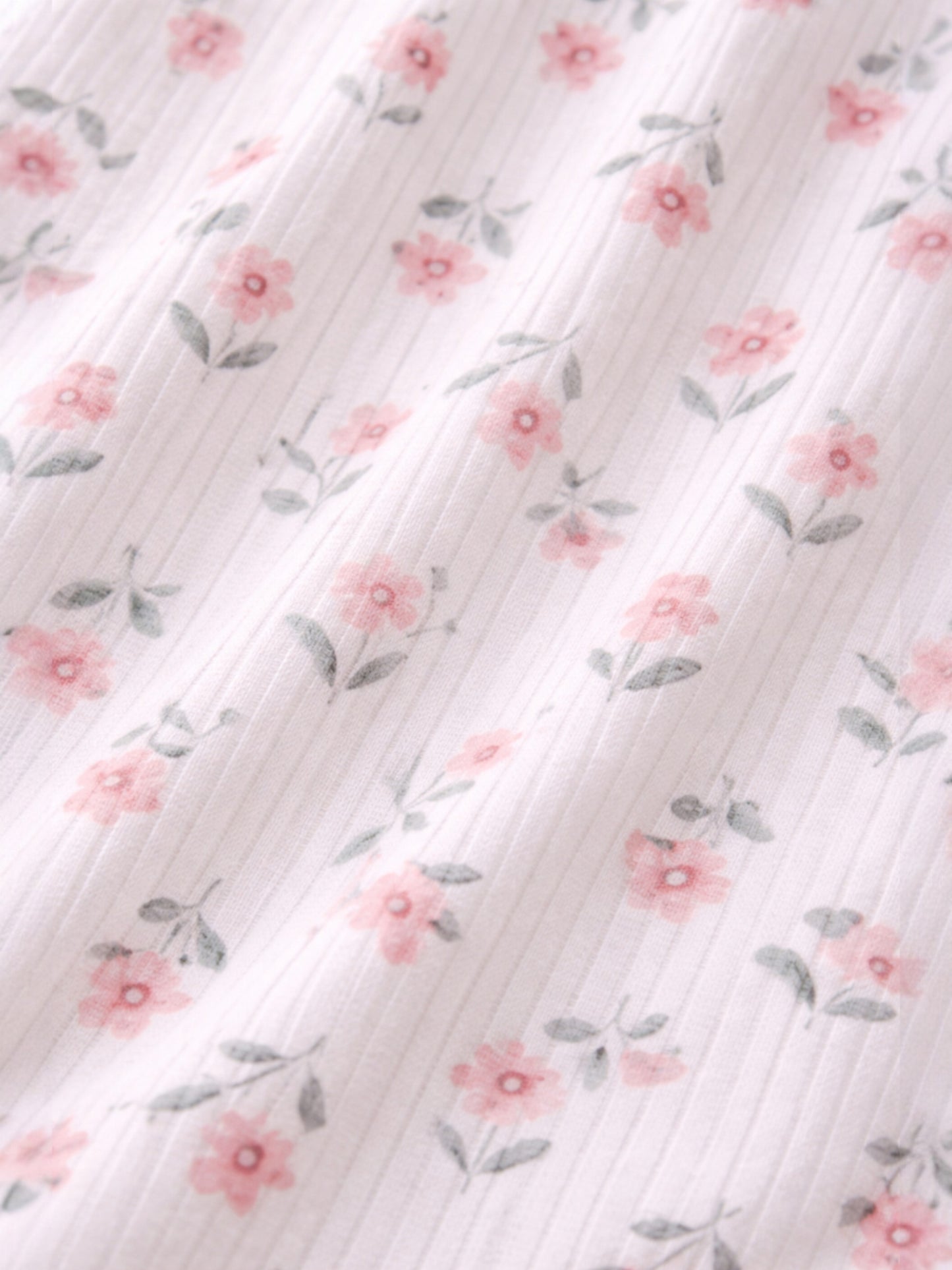 Infant Girls Drop Needle Dress with Floral Skirt (Small Embroidery Detail