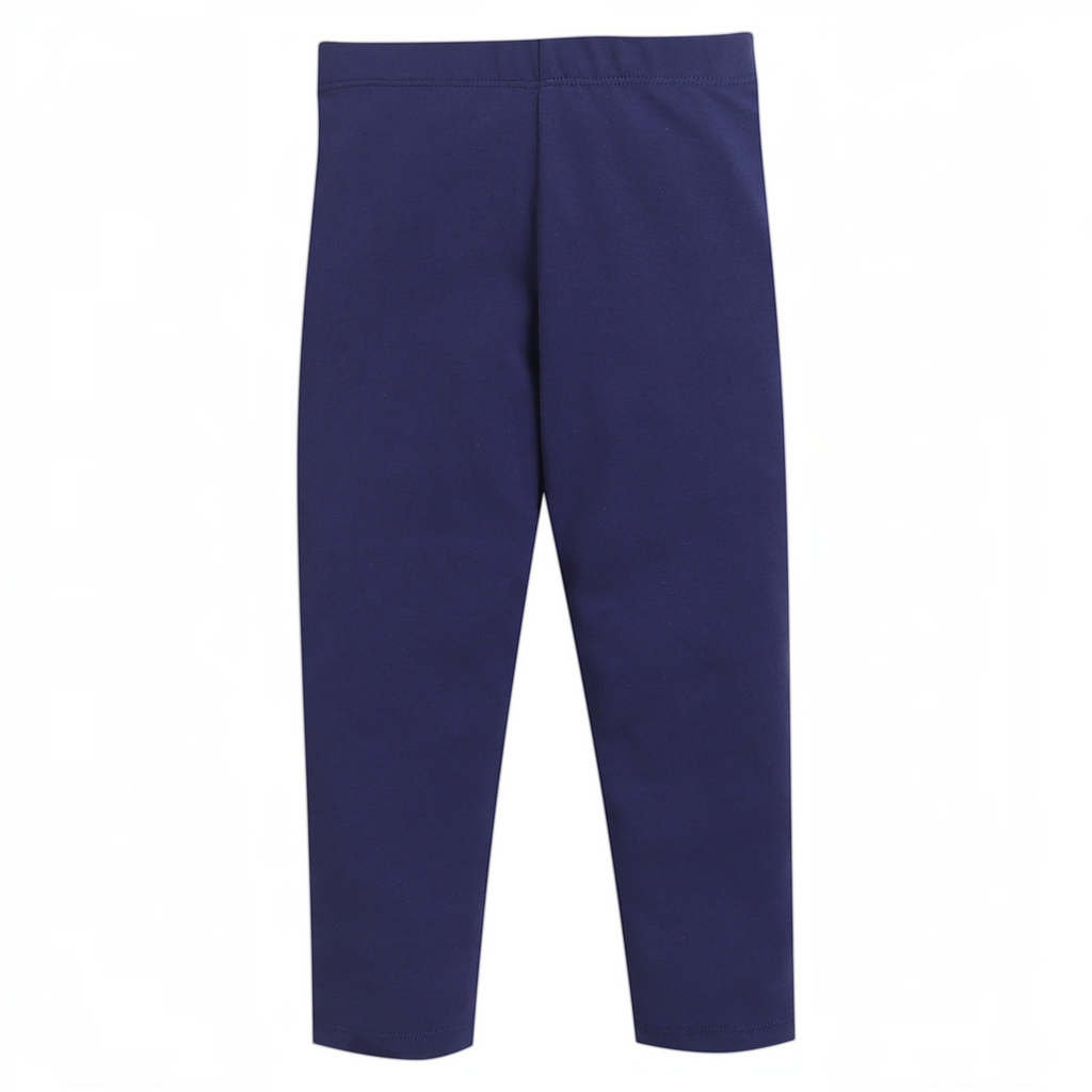victor and jane girls navy blue cotton leggings from a 2-piece graphic shirt set