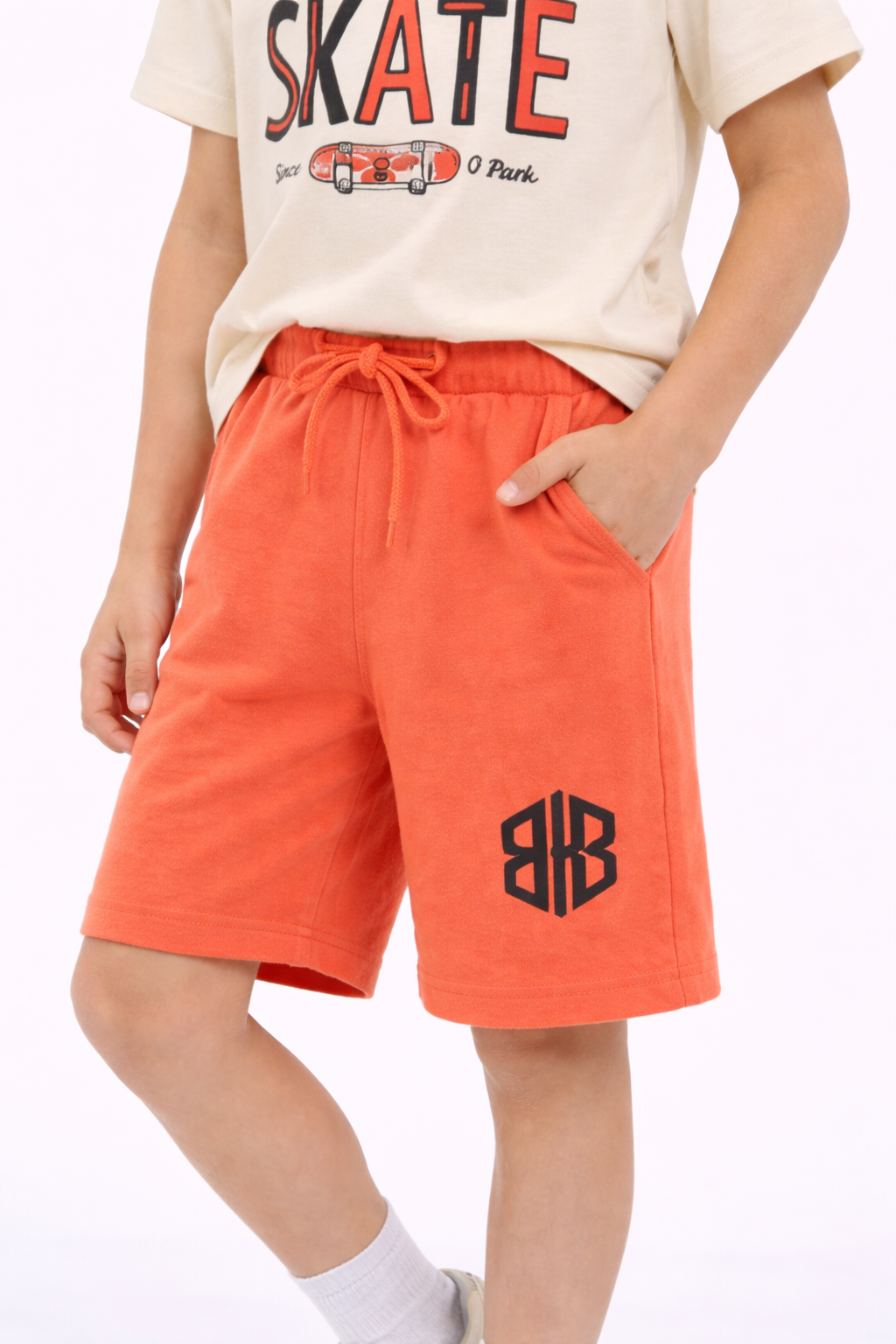 Boys Street Skate T-Shirt & Orange Shorts Set