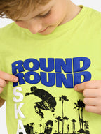 Boys Round Round Graphic T-Shirt & Blue Shorts Set