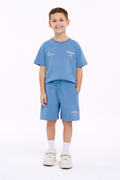 Boys Palm Runner Printed T-Shirt & Grey Shorts Set