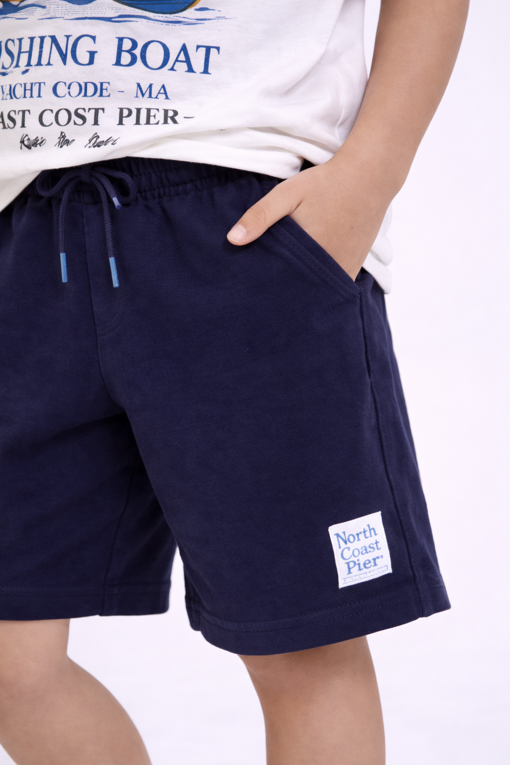 Boys North Cape Fishing Boat T-Shirt & Navy Shorts Set
