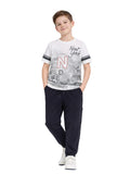 Boys Typographic Print T-Shirt & Navy Cargo Joggers Set