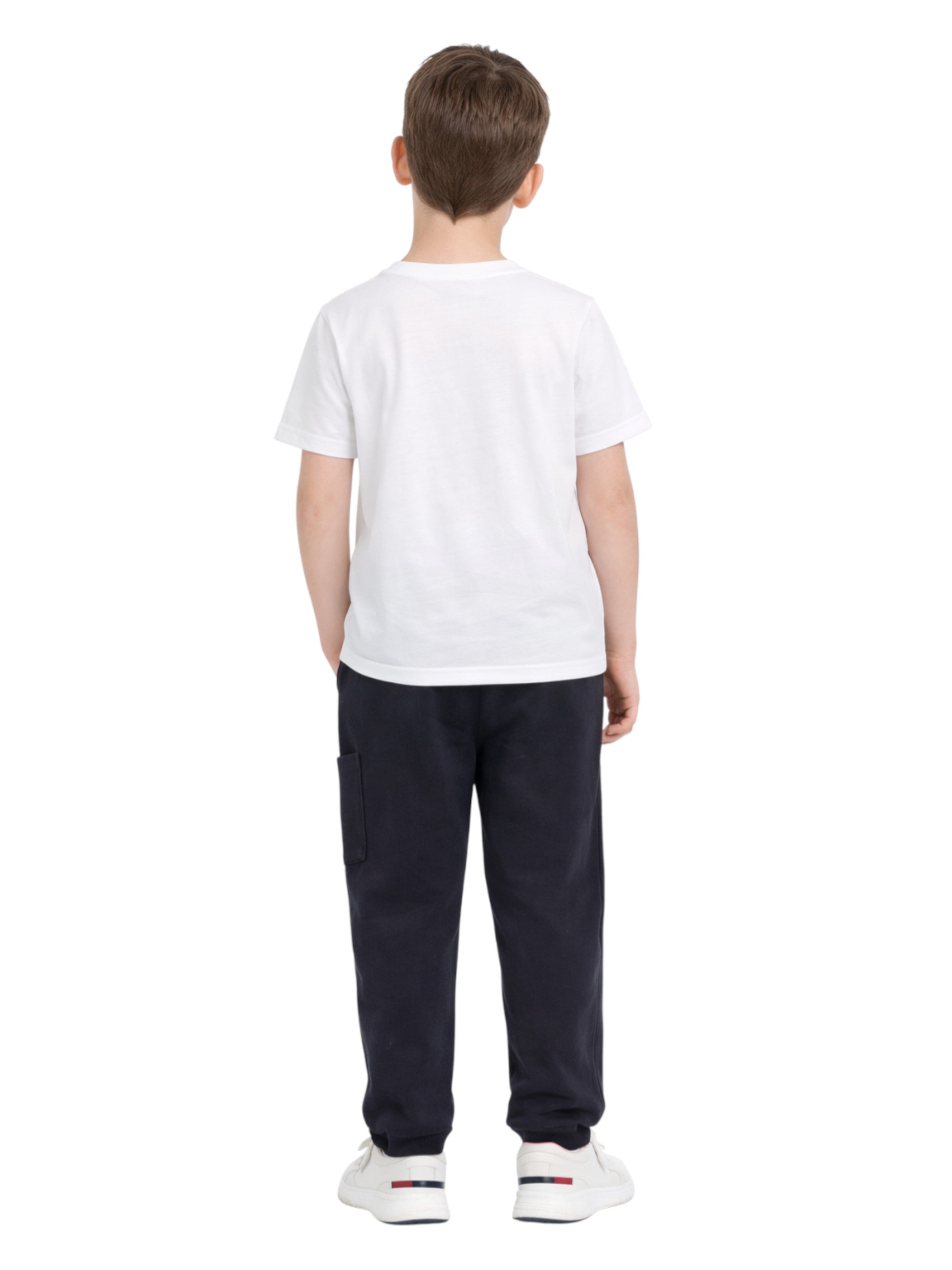 Boys Typographic Print T-Shirt & Navy Cargo Joggers Set