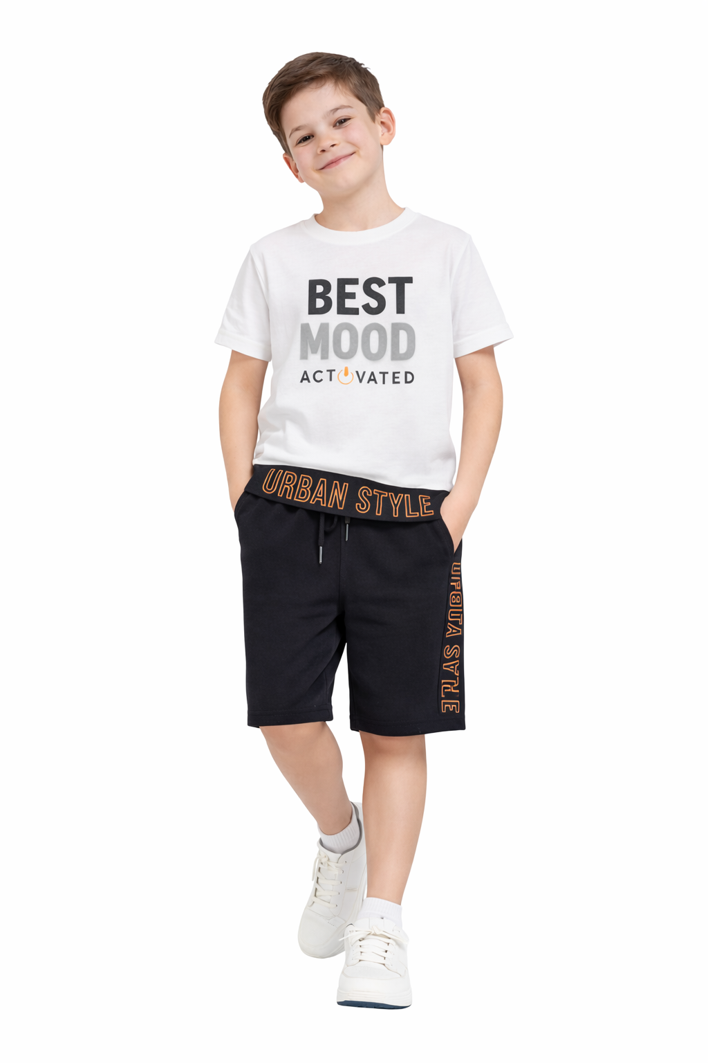 Boys Best Mood Activated T-Shirt & Black Shorts Set
