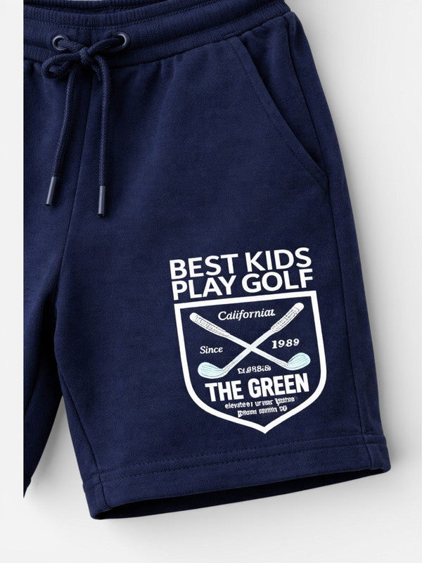 Boys Surf Festival Printed T-Shirt & Navy Shorts Set