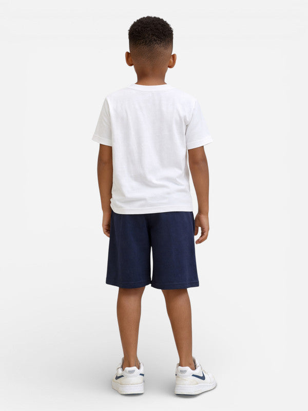 Boys Surf Festival Printed T-Shirt & Navy Shorts Set