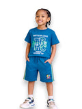 Boys Jr Athletics Printed T-Shirt & Navy Shorts Set