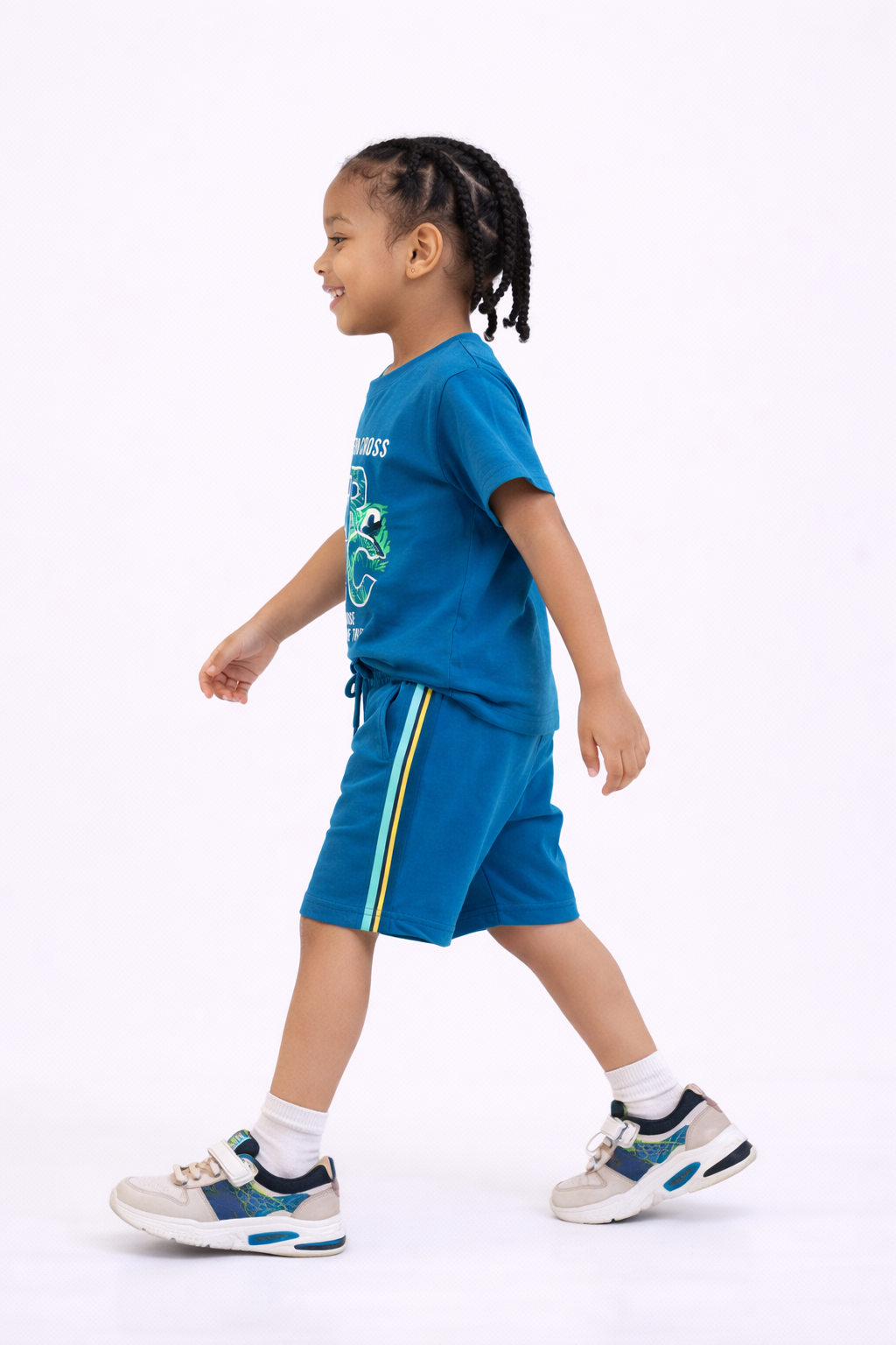 Boys JR Athletics Printed T-Shirt & Navy Shorts Set