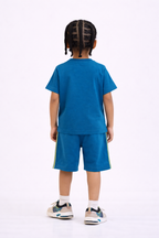 Boys Jr Athletics Printed T-Shirt & Navy Shorts Set