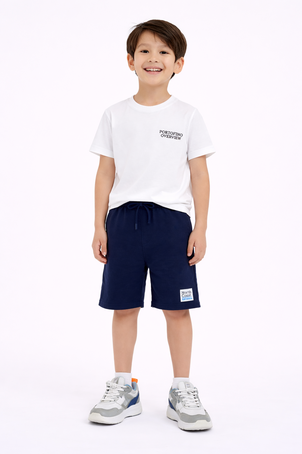 Boys Portofino Surfboard Printed T-Shirt & Navy Shorts Set