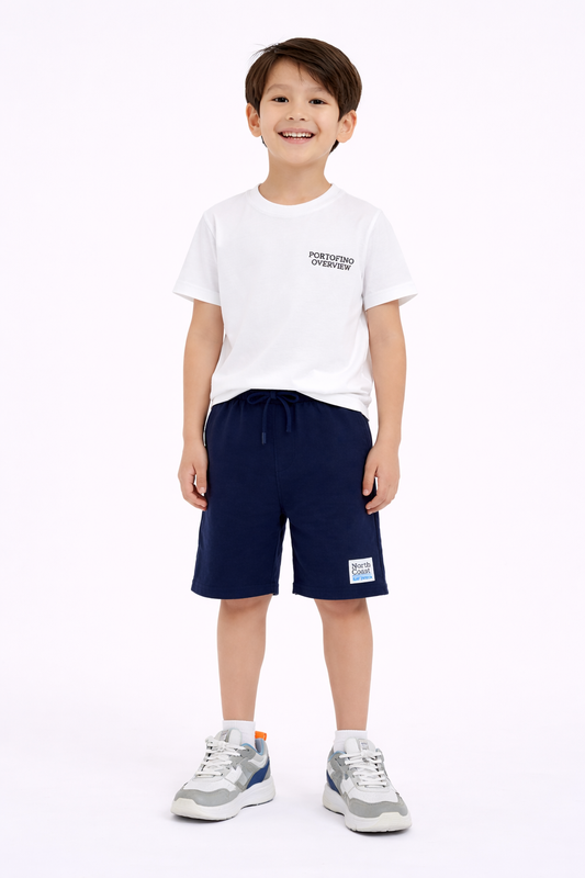Boys Portofino Surfboard Printed T-Shirt & Navy Shorts Set