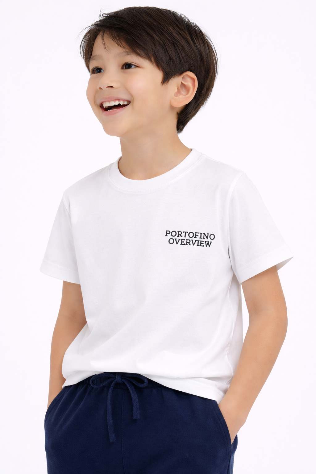 Boys Portofino Surfboard Printed T-Shirt & Navy Shorts Set