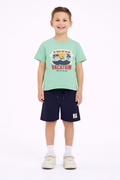 Boys Vacation Printed T-Shirt & Navy Shorts Set