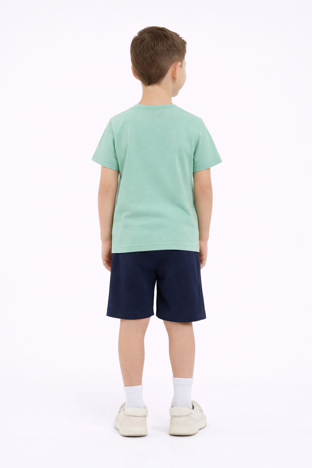 Boys Vacation Printed T-Shirt & Navy Shorts Set
