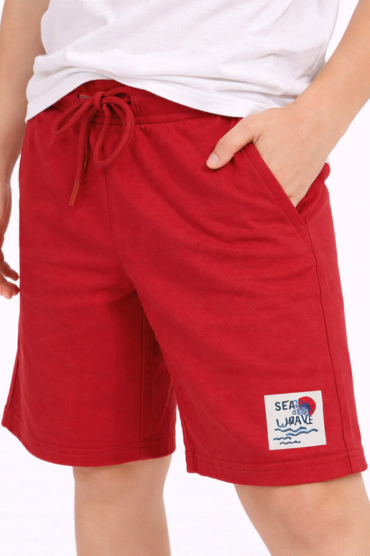 Boys Surf Life Printed T-Shirt & Red Shorts Set