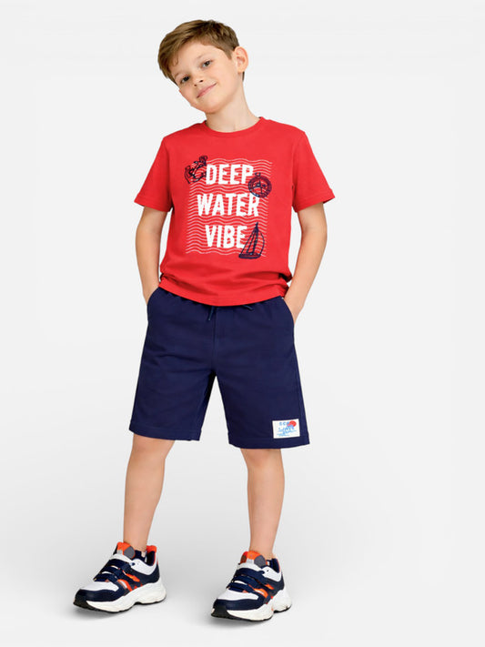 Boys Deep Water Vibe T-Shirt & Navy Shorts Set