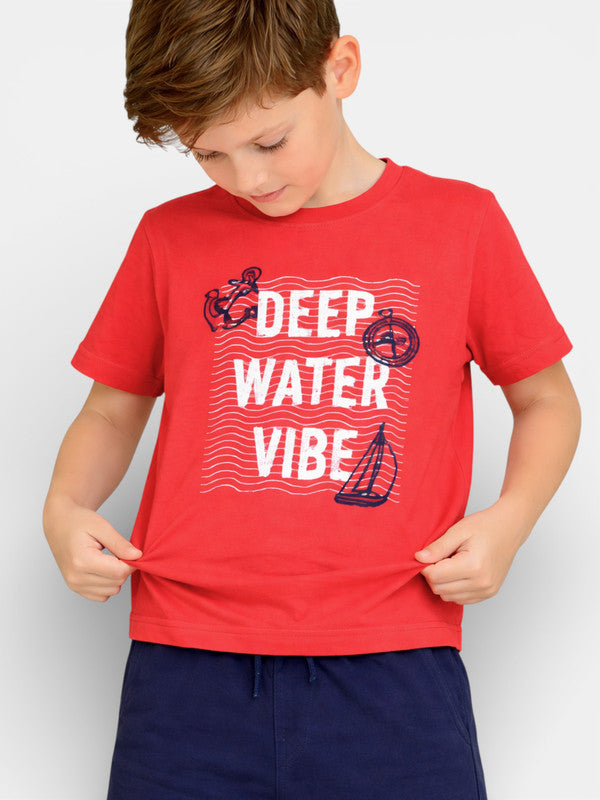 Boys Deep Water Vibe T-Shirt & Navy Shorts Set