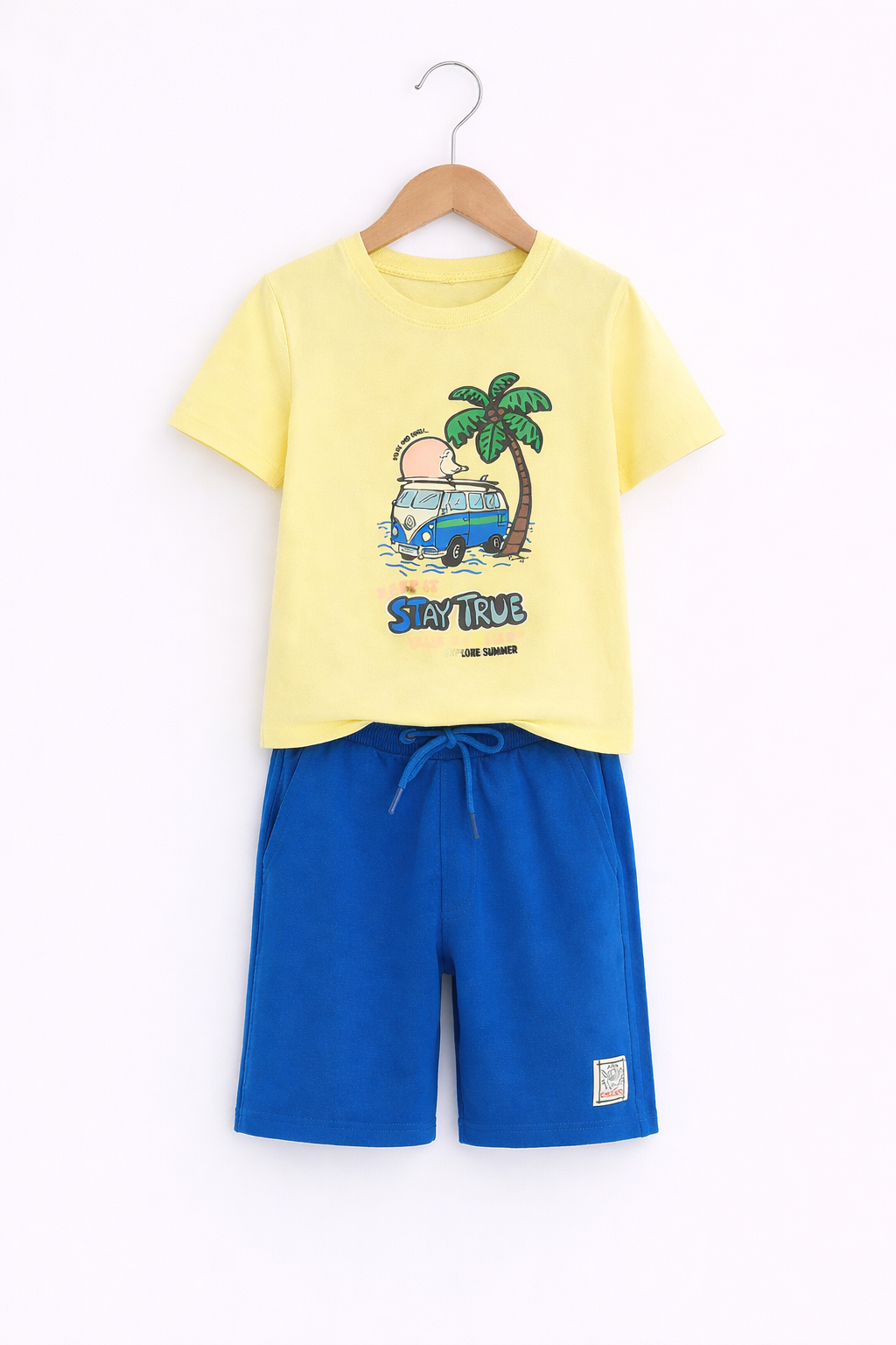 Boys Sunset Ride T-Shirt & Blue Shorts Set