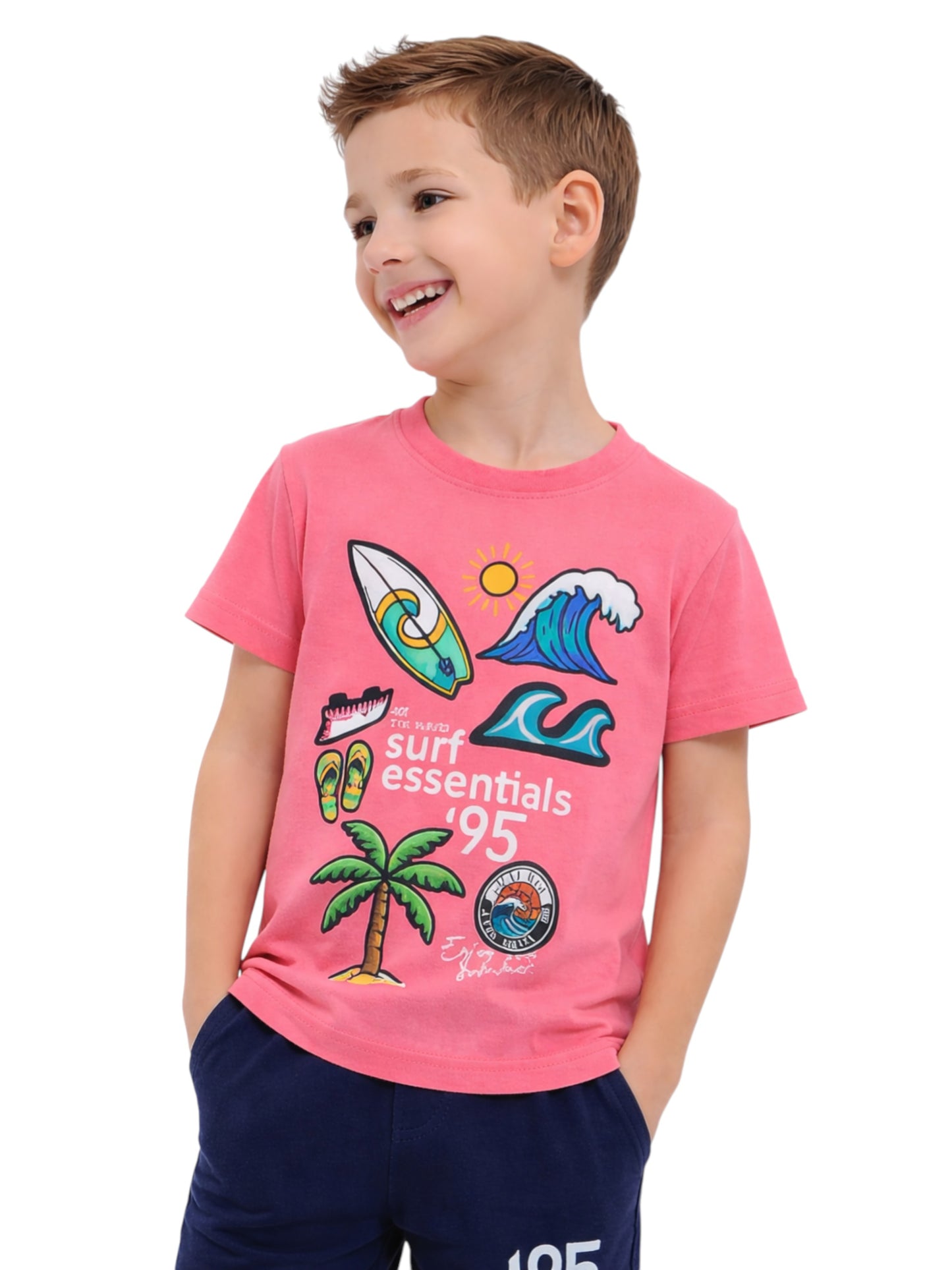 Boys Surf Essentials T-Shirt & Green Shorts Set