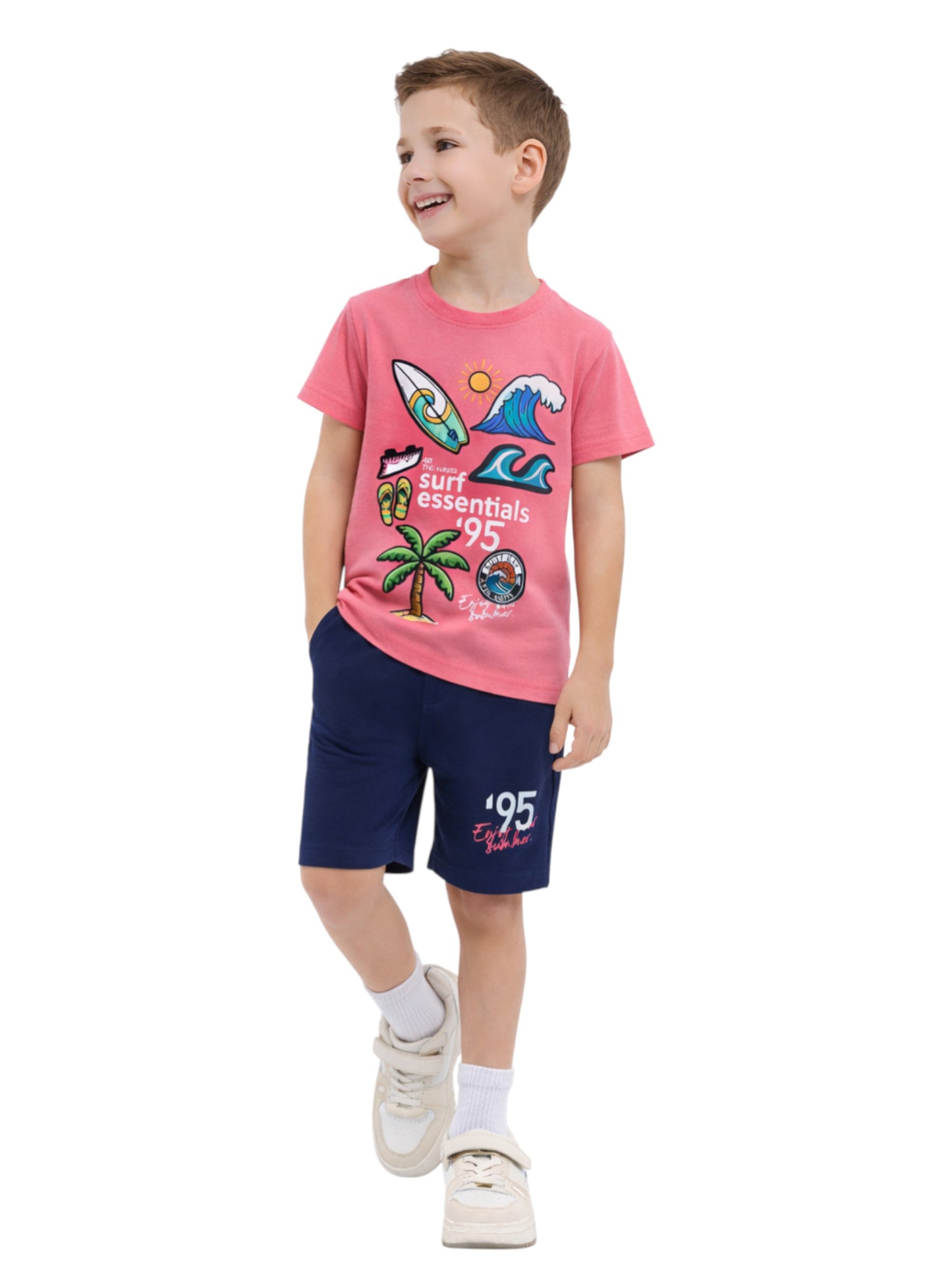 Boys Surf Essentials T-Shirt & Green Shorts Set