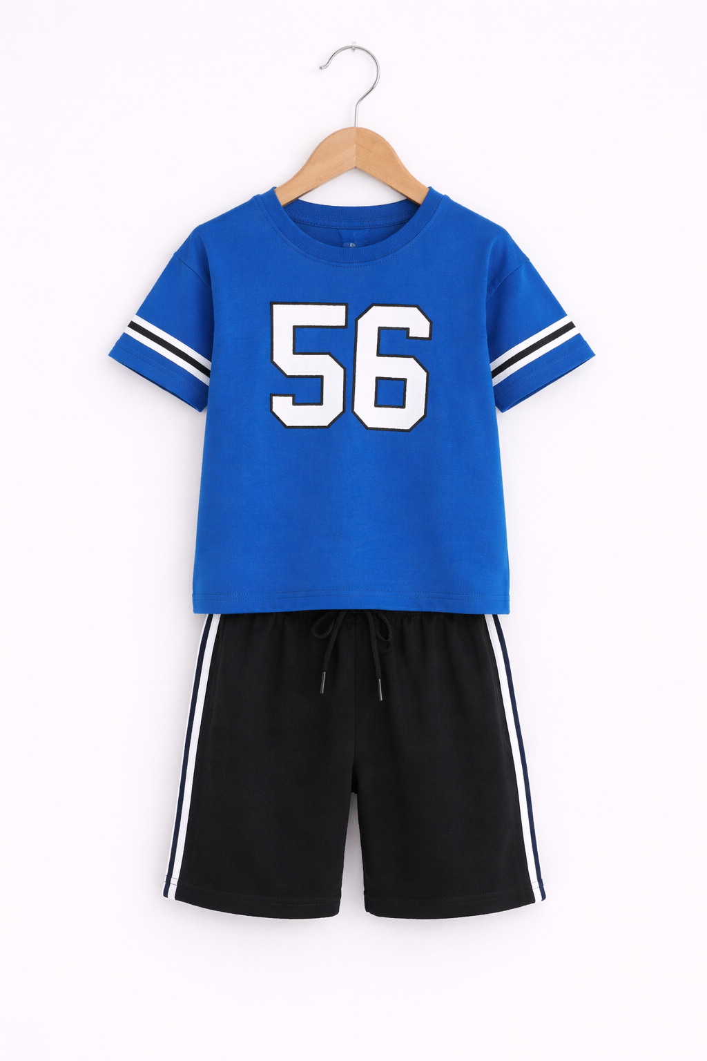 Boys California 56 Jersey T-Shirt & Black Shorts Set