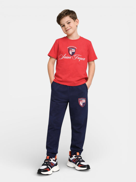 Boys Saint Tropez T-Shirt & Navy Terry Joggers Set