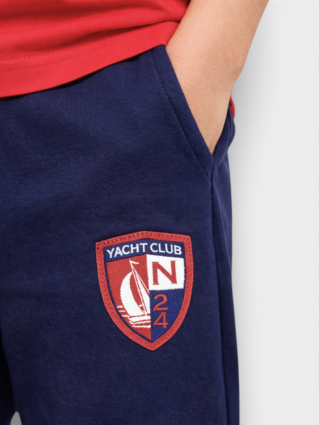 Boys Saint Tropez T-Shirt & Navy Terry Joggers Set