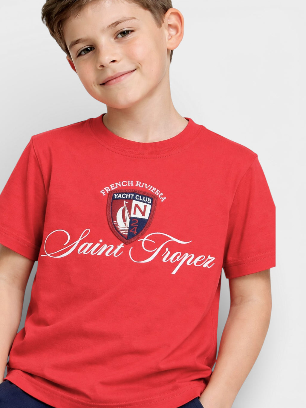 Boys Saint Tropez T-Shirt & Navy Terry Joggers Set