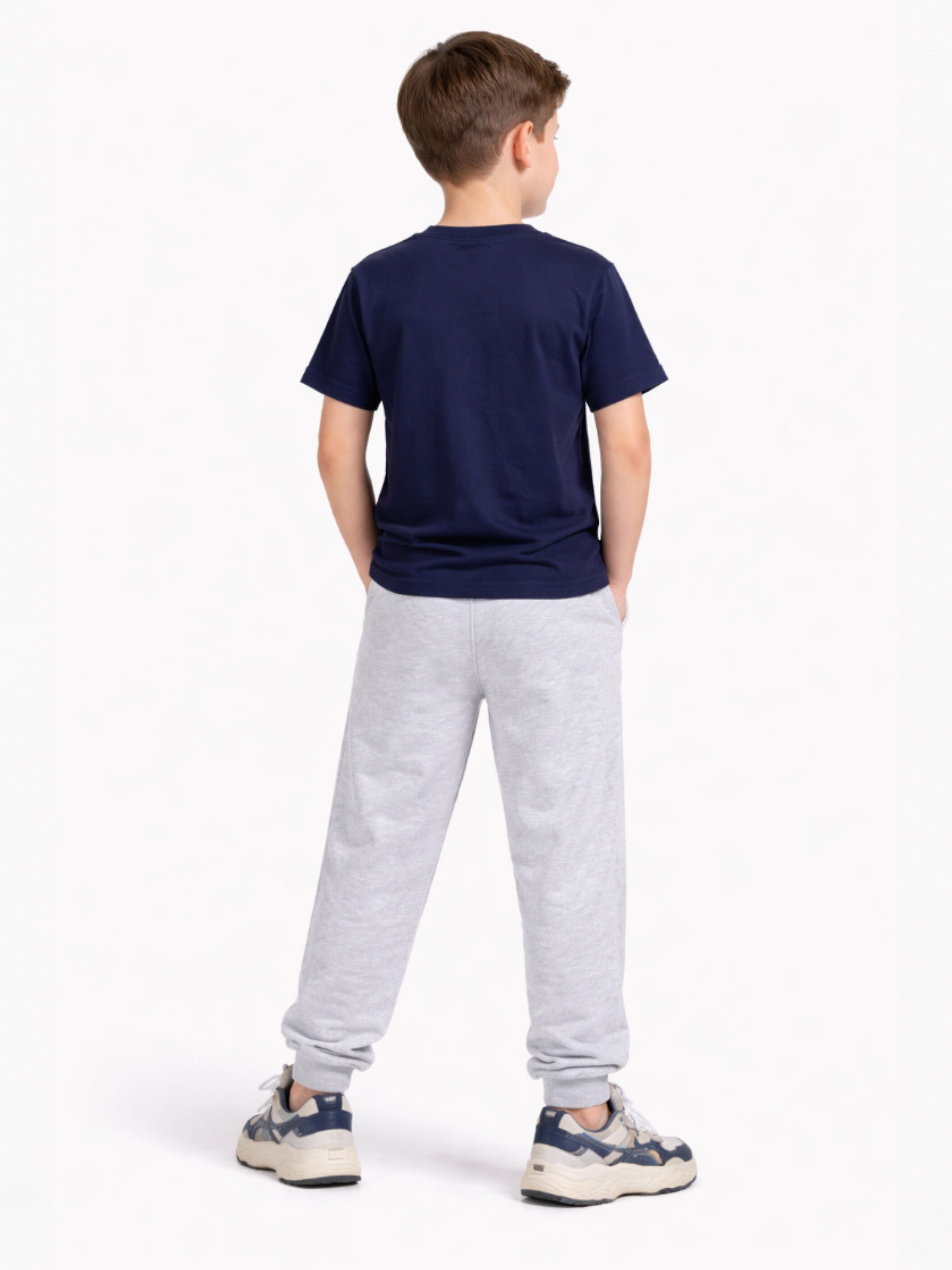 Boys Yachting Printed T-Shirt & Grey Terry Joggers Set