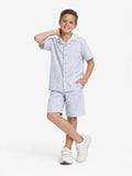 Boys Striped Shirt Shorts Set