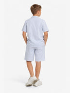 Boys Striped Shirt Shorts Set