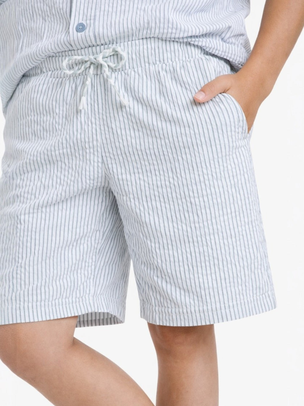 Boys Striped Shirt Shorts Set