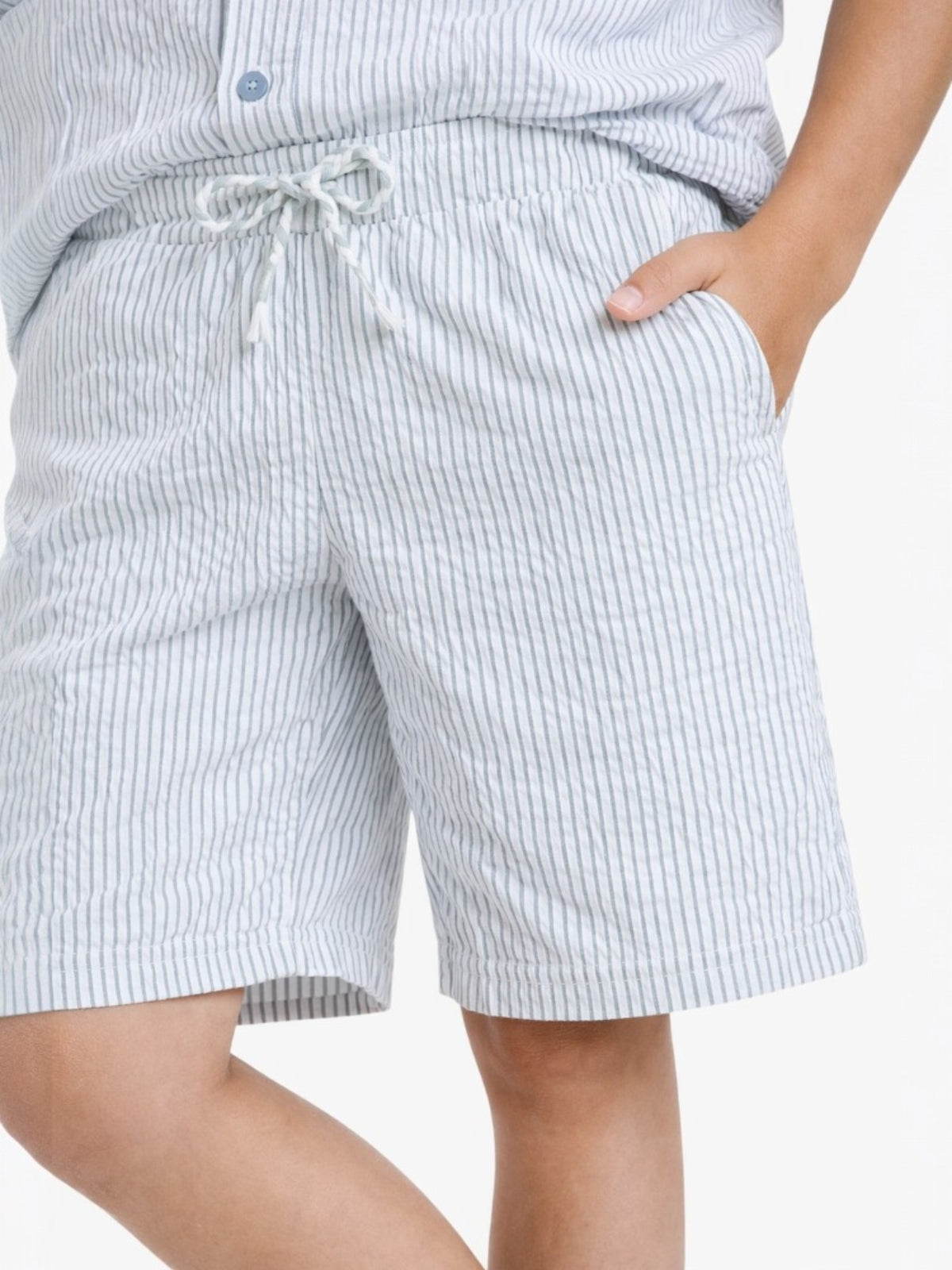 Boys Striped Shirt Shorts Set
