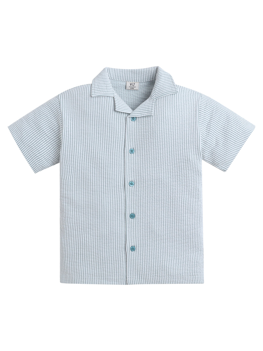 Boys Striped Shirt Shorts Set