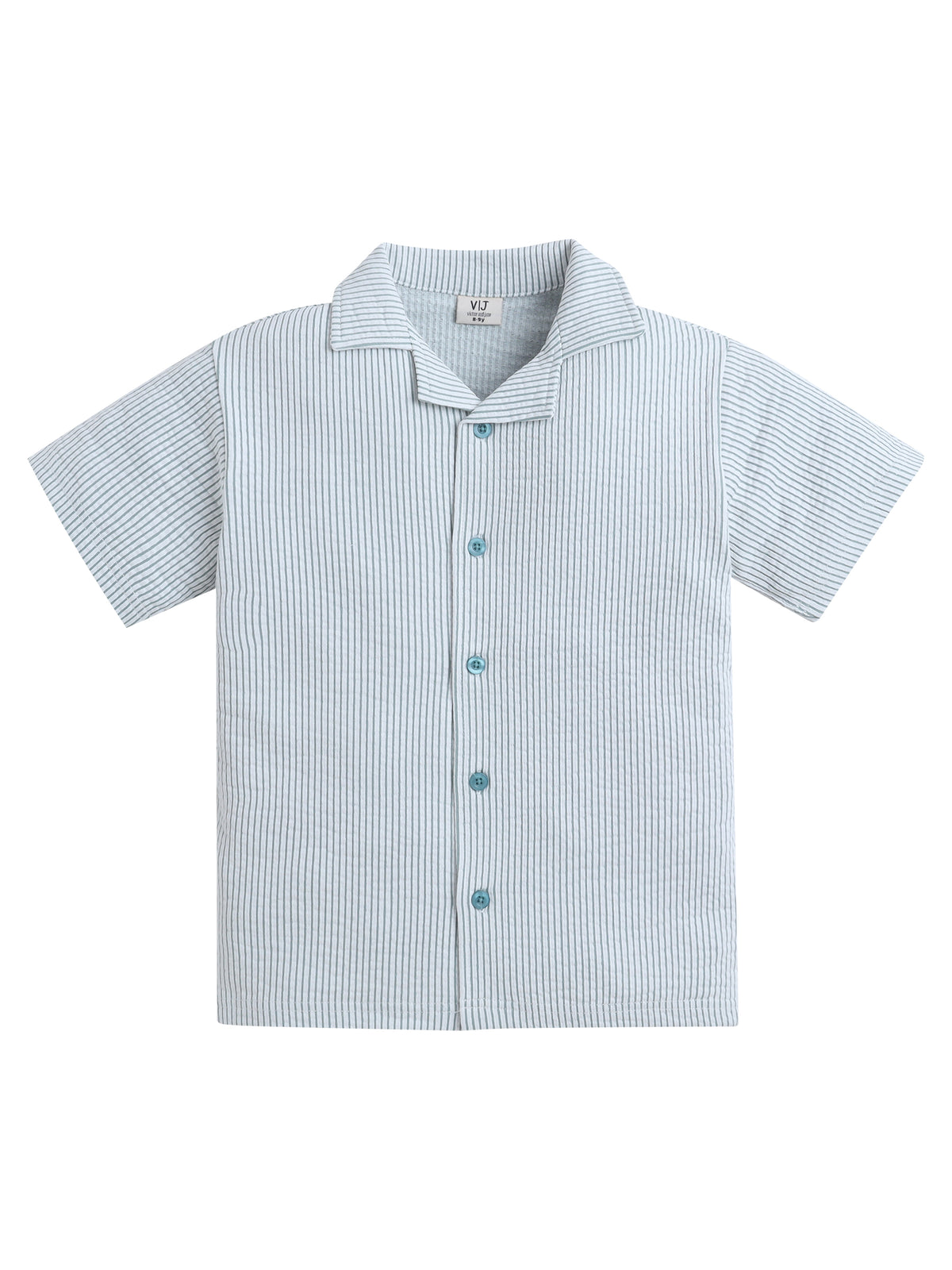 Boys Striped Shirt Shorts Set