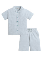 Boys Striped Shirt Shorts Set
