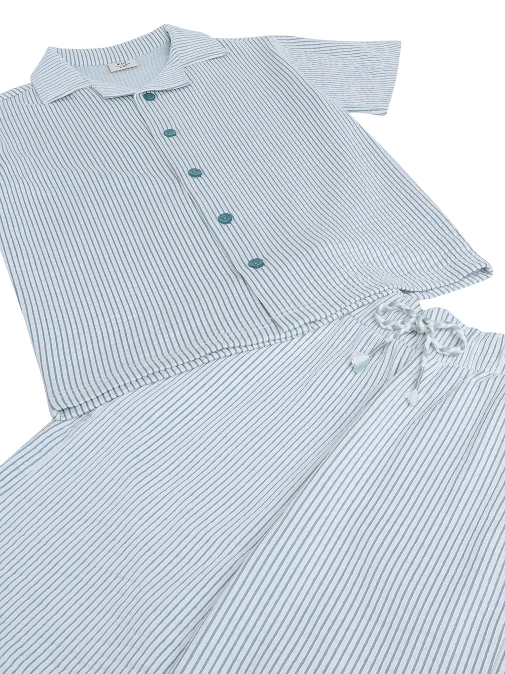 Boys Striped Shirt Shorts Set