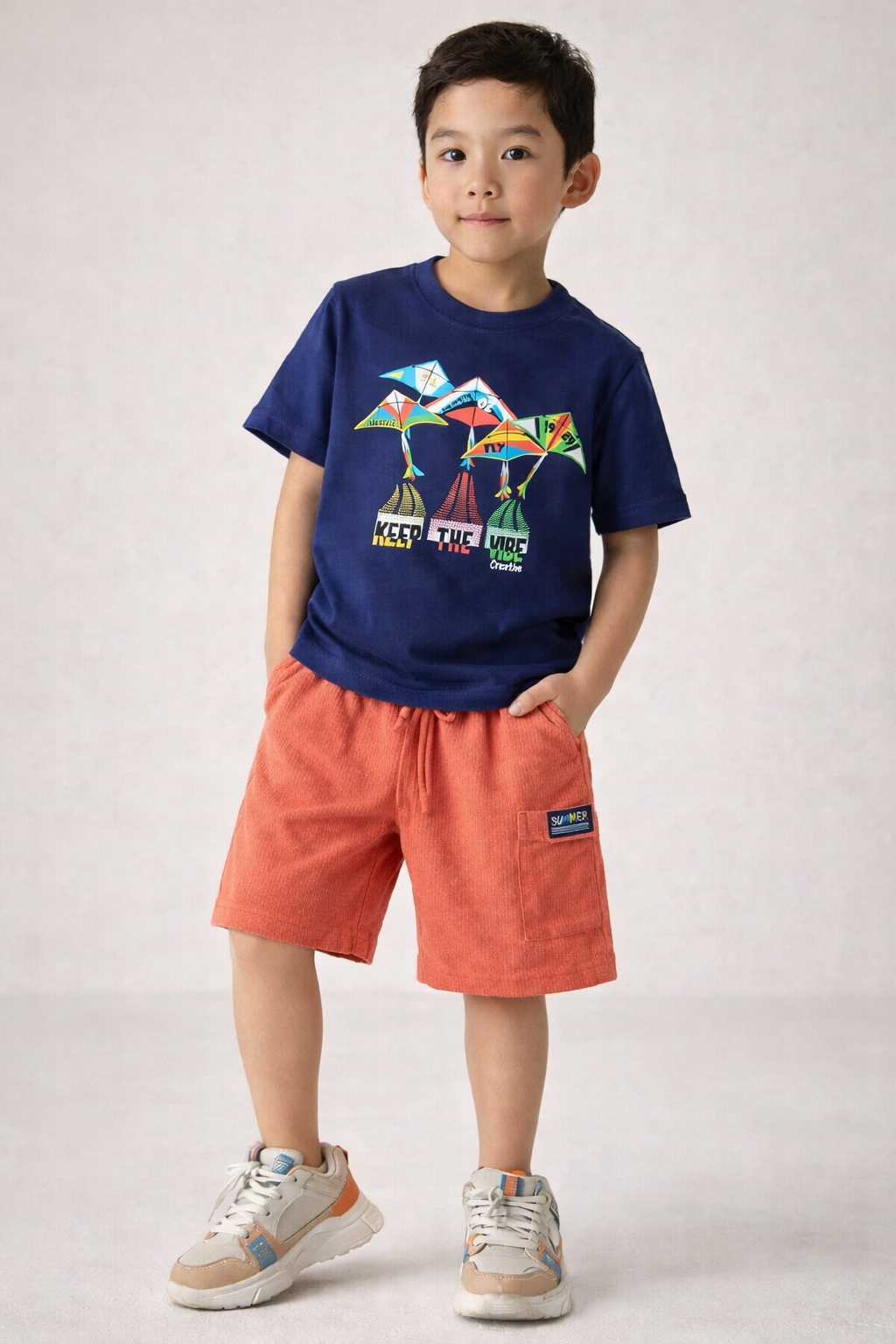 Boys’ 2-Piece Set “ Mountain Graphic T-Shirt & Textured Shorts